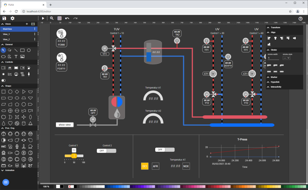 FUXA WEB组态HMI SCADA 数字化工业监控平台 可视化上位机软件