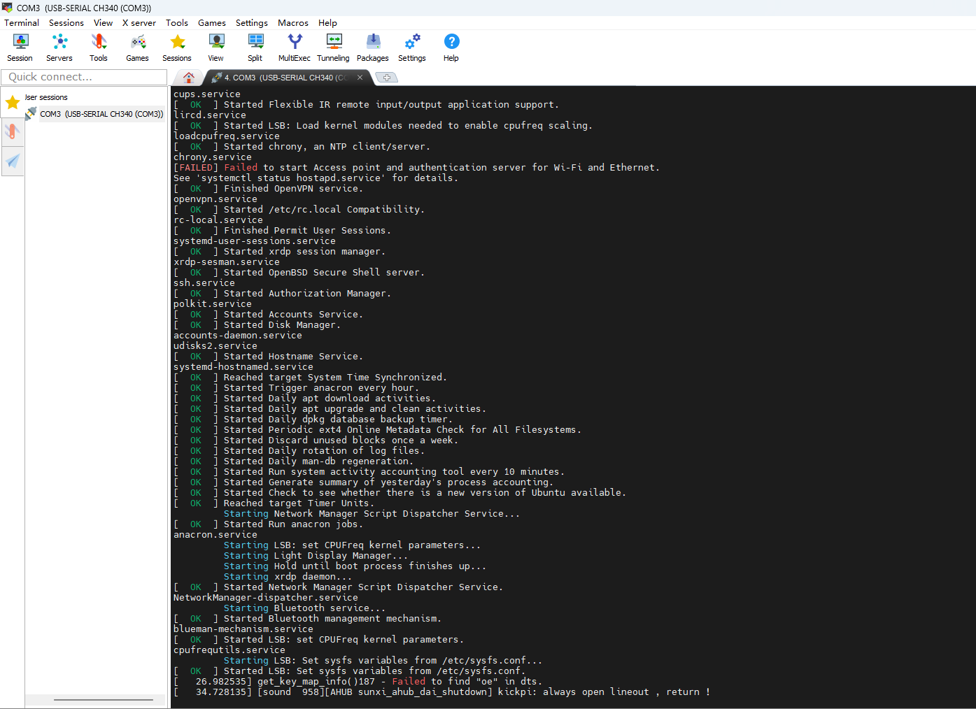 KICKPI-K1开发板系统登录